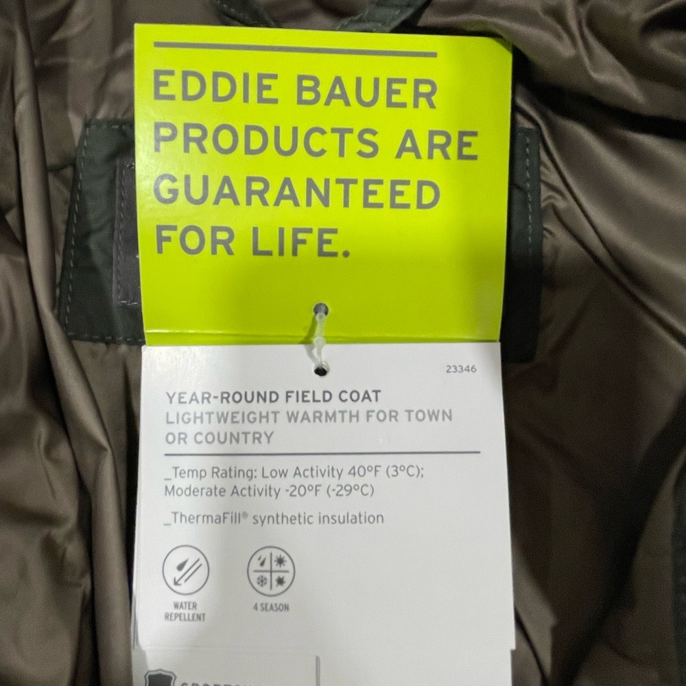 Eddie Bauer Year Round Field Coat Dark Loden Sz Md - Picture 7 of 12